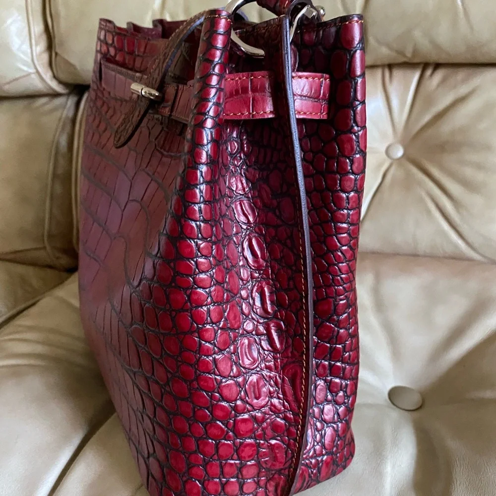 RARE Dooney & Bourke NWOT Alto Cinched Croco Leather Belt Bag & Wallet Set - Picture 9 of 16